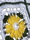 Vintage Hand Crocheted Granny Square Daisy Afghan Lap Throw Baby Blanket 48x32