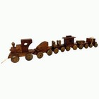 Vintage Wooden Pull Toy Train 26    Handcrafted Wood Cars Folk Art - Collectible