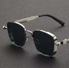 Vintage Square Metal Sunglasses Men Women Retro Luxury Dark Lens