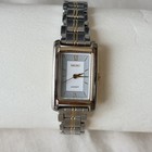Vintage Seiko Lucent Women s Watch Rectangular Silver Gold Two Tone Quartz