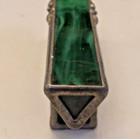 Vintage Green Slag Glass And Soldered Metal Kaleidoscope W  Glass   Metal Stand