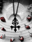 Gothic Stainless Steel Black Inverted Cross Necklace Black Metal Satanic Kvlt 