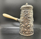 Antique Gorham Repousse Style 1 2 Pint Sterling Silver Chocolate Pot Monogram