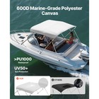 3 Bow Bimini Top Boat Cover 6ft Long 46 h  61 -66 w Awning Canopy Uv Protection