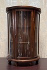 Vtg Curved Glass Display Cabinet Wood Mini Curio Cabinet  Wall Hanging Glass Doo