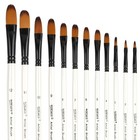 12 Pcs Filbert Paint Brushes Set  Artist Brush For Acrylic Oil Watercolor