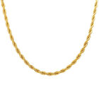Men Women 2 5 3mm Stainless Steel Twisted Rope Chain Necklace 16  18  20 