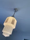 Antique Vintage Art Deco Ceiling Chandelier Light Fixture Skyscraper Pendant 16   