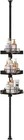 Black 3-tier Corner Shower Caddy Tension Pole Organizer Shelf Rack
