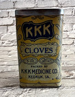 Vintage Kkk Cloves 3 Oz Spice Tin Kkk Medicine Co  Keokuk Ia