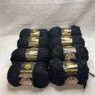 Discontinued Lion Brand Glitterspun Metallic Yarn Lot Of 8 Same Dye Lot    onyx   