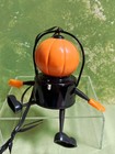 1950 s Japan Halloween Pumpkin Man Light With Celluloid Head   Spring Arms legs
