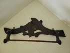 Antique Vtg Adirondack Black Forest Style Towel Rack Carved Wood Cabincore