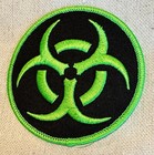 Biohazard Symbol Patch Zombie Green Embroidered Iron-on Toxic Warning Danger Ufo