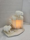 Vintage White Onyx Polar Bear Lamp Desk Night Light Nursery Decor Christmas