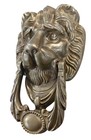 Vintage Antique Solid Brass Lion Head Door Knocker - Heavy Weight 
