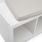 Entryway Foyer Wood Storage Bench With Soft Seat Cushion 4-cube Organizer New