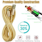 1 3pack 10ft Usb Fast Charging Cable Braided For Iphone 11 12 8 7 6 Charger Cord
