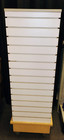 18   X 18   X 58   White Rotating 4 Sided Slatwall Cube Tower Display