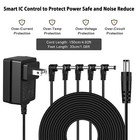 Guitar Pedal Power Supply Adapter 9v 1 2a Tip Negative 5 Way Daisy Chain Cables