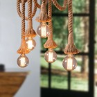 Vintage Hemp Rope Retro Ceiling Pendant Lamp Base Loft Industrial Hanging Lamp