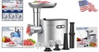 Stainless Steel Electric Meat Grinder - 2 Blades   3 Plates Included