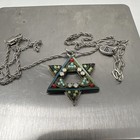 Judaism Star Of David Beaded Mosaic Pendant Necklace On Chain