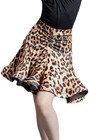 Kid Girls Latin Dance Skirt Ballroom Samba Tango Cha-cha Dancewear Leopard solid