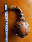 Vtg Hand Carved Peruvian Bird Gourd Decorative 8    Painted Figure Decor 