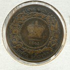 1861 Nova Scotia Provincial Canada 1 Cent Penny Victoria Sp1363