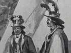 Rare Antique Original Vtg Indian Scouts Wigwam Illustration Art Print