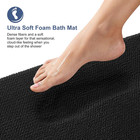 Olanly Memory Foam Bathroom Toilet Rug U-shaped 24x20  Absorbent Mat  Black   So