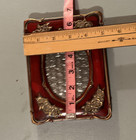 Vtg Antique-look Oval Burgundy Wood-look 5 x6 5  Rectangular Picture Frame