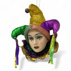 Vintage Porcelain Ceramic Jester Mardi Gras Mask Wall Hanging Collectible 9 