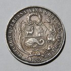 1865 Peru Silver One 1 Sol Nice Xf Condition  -369-