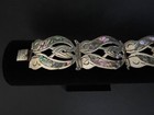 Large Vintage Taxco Mexico Abalone And Sterling Silver Bracelet