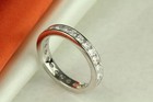 Sterling Silver Channel Set Stacked Cz Eternity Ring Cz Band Ring S5-10 et5       