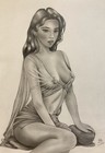 Original Pencil Drawing A4 Sexy Anime Girl Beautiful Hot Fairy Female Art New