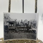 Vintage Steam Locomotive Abandoned Train Railroad Photo 4x5 B w Gelatin Original