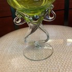 Vintage Jozefina Krosno Art Glass Oil Lamp  Hand Blown Jellyfish