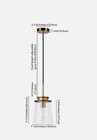 Camden   Wells Elwood Pendant Lamp Brushed Brass Clear Glass Light Shade Pd0726