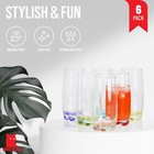Vibrant Splash Water Beverage Highball Glasses 13 25 Ounce - Set Of 6