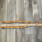 Vintage Rainbow Striped Elastic Suspenders Militaires Equipments Buttons