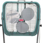 Vintage 1950s Turquoise Dominion 2-speed Box Fan With Adjustable Rolling Stand 