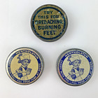 Lot 3 Mentholatum Aching Feet Medical Tins Drug Store Child Nurse Metal Vintage