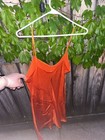 Vintage Victoria s Secret 100  Silk Orange Camisole Slip Size L