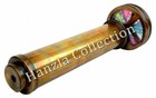 Vintage Antique Brass Double Rotating Wheel Stained Glass Kaleidoscope Handmade