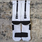 Original Nike Elite Socks Crew Size Large White black Classic Basketball