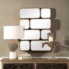 Modern Canute 32  Aged Gold Iron Wall Art Mirror 09437 Uttermost