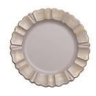 24 Nude Gold 13  Round Scalloped Trim Charger Plates Wedding Party Decorations